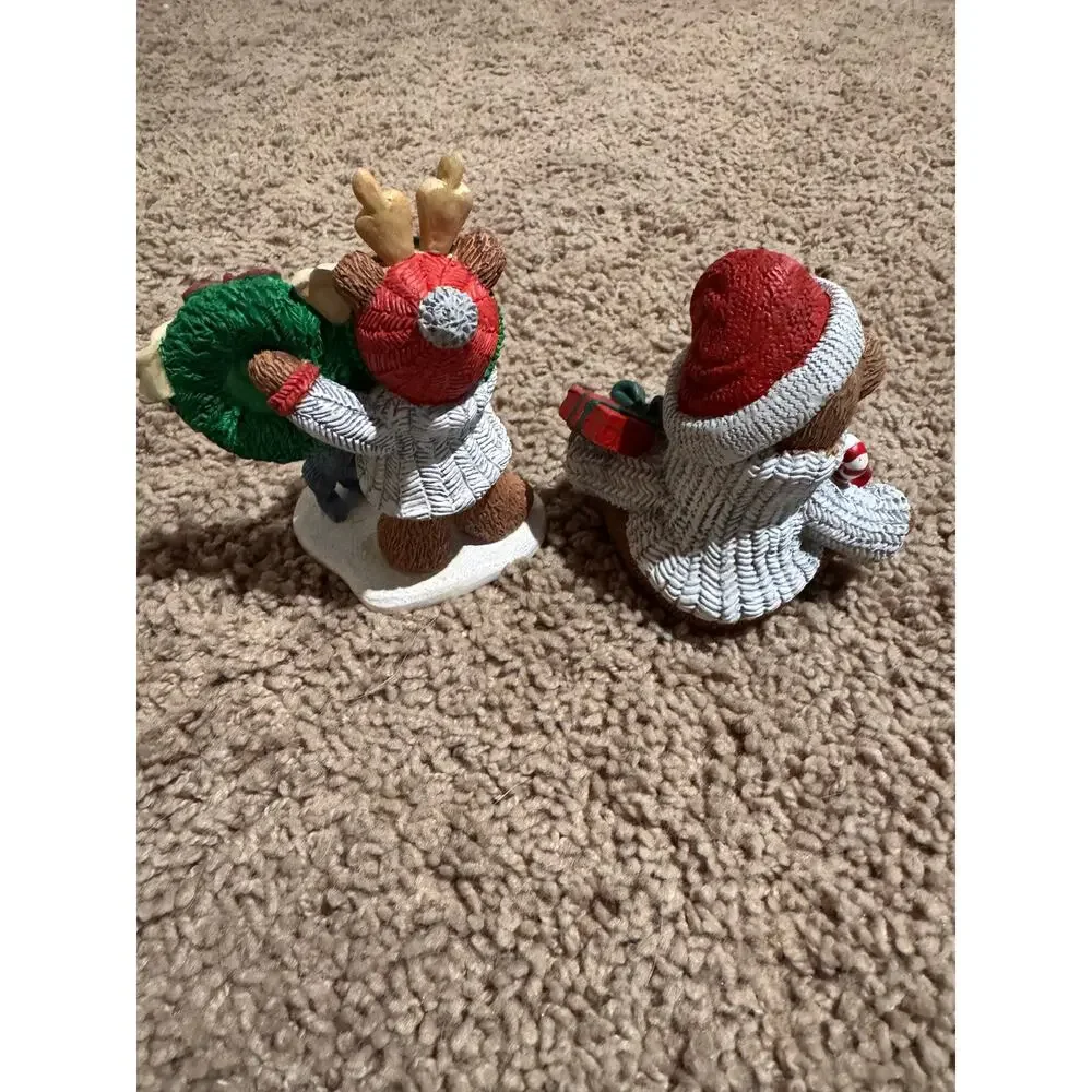 Set of 2 Vintage Teddy Bear Tales Figurines Holiday Christmas 4